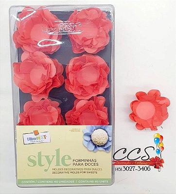Forminha Para Docinhos Style Coral com 40 Unidades ULTRAFEST 4830.01