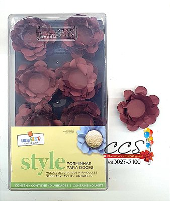 Forminha Para Docinhos Style Marsala com 40 Unidades ULTRAFEST 4889.01