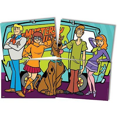 Painel 4 Laminas de Papel Scooby Doo 2017 Promo Festcolor