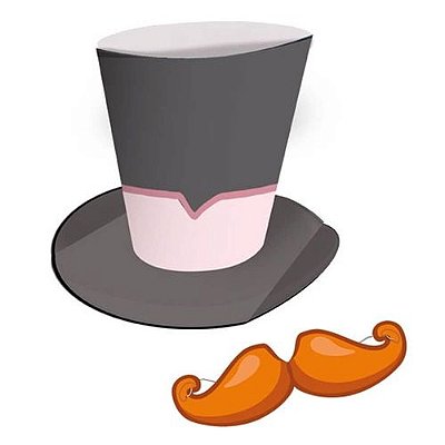 Acessório de Papel Cartola e Bigode Mundo Bita 05 Unidades - REGINA