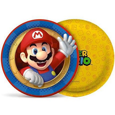 Prato Redondo de Papel Super Mario Bros 18CM Cromus 23310061