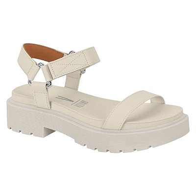 Sandália Papete Feminina Vizzano Flatform Tratorada Confortável Leve Branco