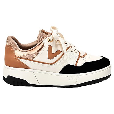 Tênis Via Marte 042-017 Feminino Marfim Preto Bronze Moda