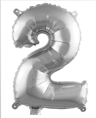 Balão Metalizado Número Prata 40 2