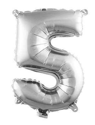 Balão Metalizado Número Prata 40 5