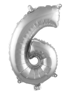 Balão Metalizado Número Prata 40 6