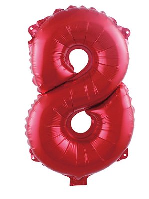 Balão Metalizado Número Vermelho 40 8