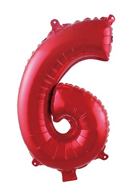 Balão Metalizado Número Vermelho 40 6