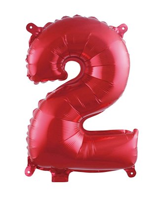 Balão Metalizado Número Vermelho 40 2