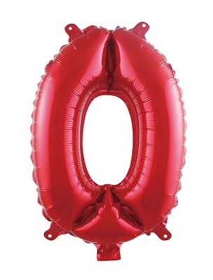 Balão Metalizado Número Vermelho 40 0