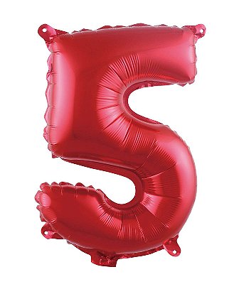 Balão Metalizado Número Vermelho 40 5
