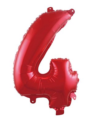 Balão Metalizado Número Vermelho 40 4