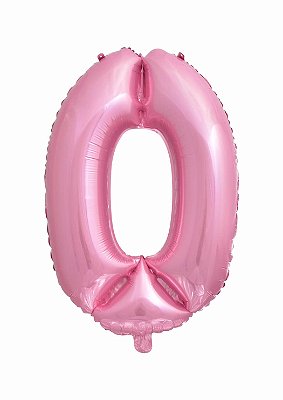 Balão Metalizado Número Rosa 40 0