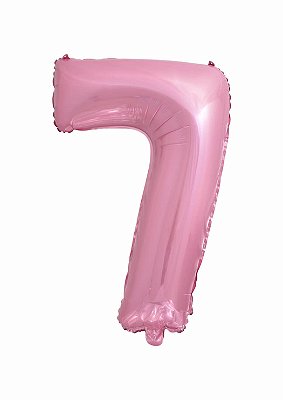 Balão Metalizado Número Rosa 40 7
