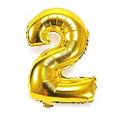 Balão Metalizado Número Dourado 40 2