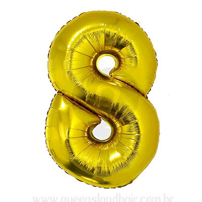 Balão Metalizado Número Dourado 40 8