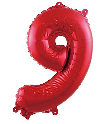 Balão Metalizado Número Vermelho 70 9