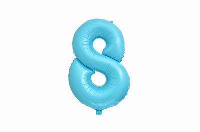Balão Metalizado Número Azul Claro 40 8