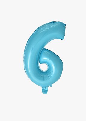 Balão Metalizado Número Azul Claro 40 6