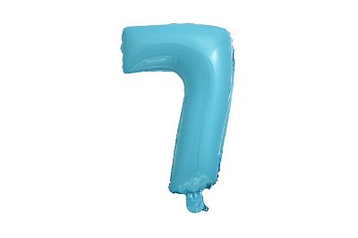 Balão Metalizado Número Azul Claro 70 7