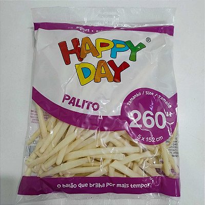 BALÃO HAPPY DAY PALITO C/50 CRISTAL