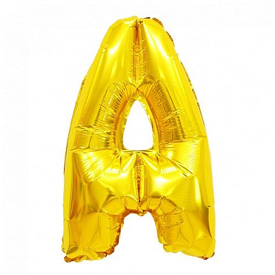 Balão Metalizado Letra Dourado 40 A