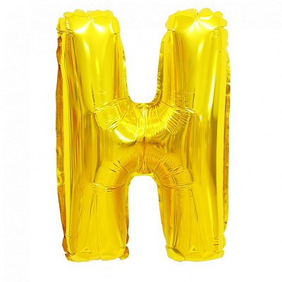Balão Metalizado Letra Dourado 40 H