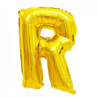 Balão Metalizado Letra Dourado 40 R