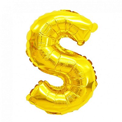Balão Metalizado Letra Dourado 40 S
