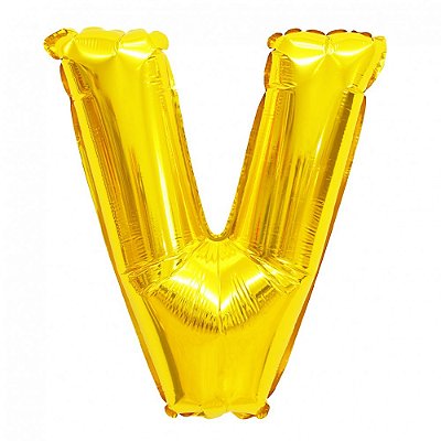 Balão Metalizado Letra Dourado 40 V