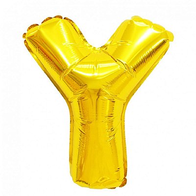 Balão Metalizado Letra Dourado 40 Y