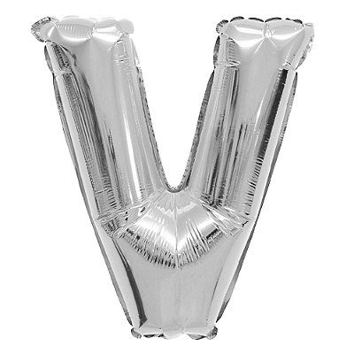 Balão Metalizado Letra Prata 40 V