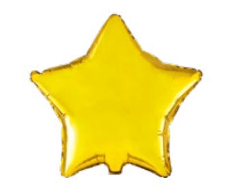 Balão Metalizado Estrela Dourado 45 cm