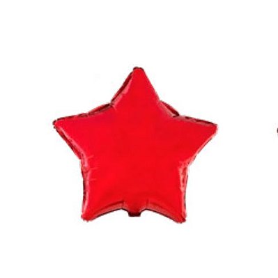 Balão Metalizado Estrela Vermelho 45 cm