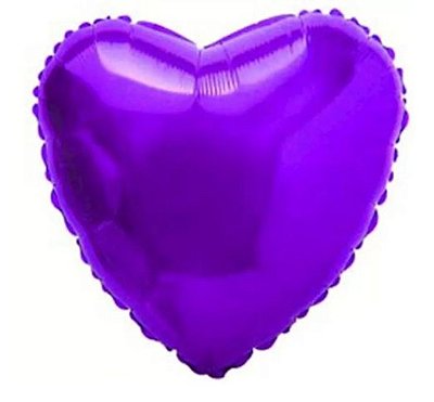 Balão Metalizado Coração Violeta 45 cm C/1
