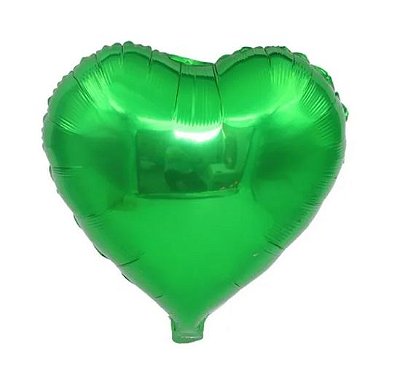 Balão Metalizado Coração Verde Esmeralda 45 cm C/1