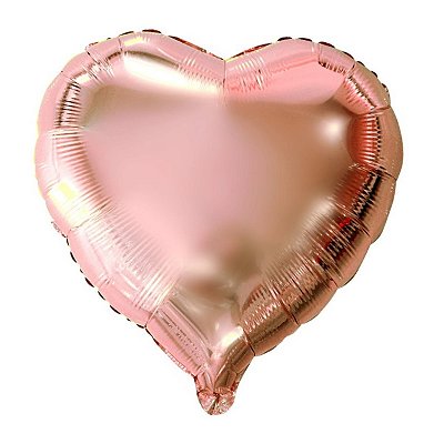 Balão Metalizado Coração Rose Gold 45 cm C/1