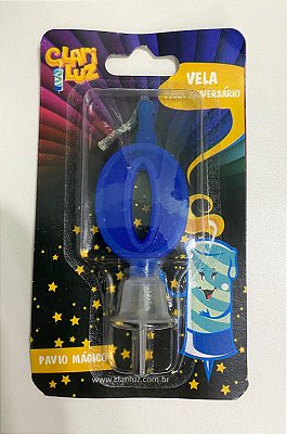 VELA PARA ANIVERSARIO AZUL N 0