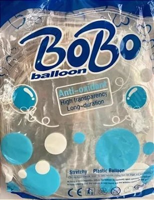 BALÃO BUBBLE AZUL 18" C/5 un