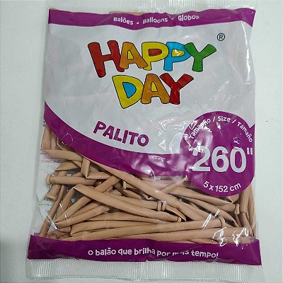 BALÃO HAPPY DAY PALITO C/50 BEGE