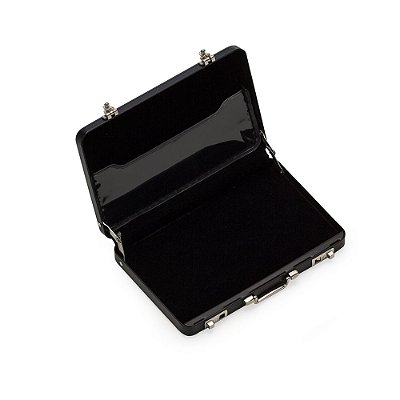 Porta cartão de alumínio formato mini maleta executiva. Código SK 13160