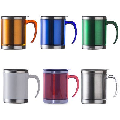 Caneca acrílica 400ml com detalhe oval no pegador,revestimento interno. Código SK 6520