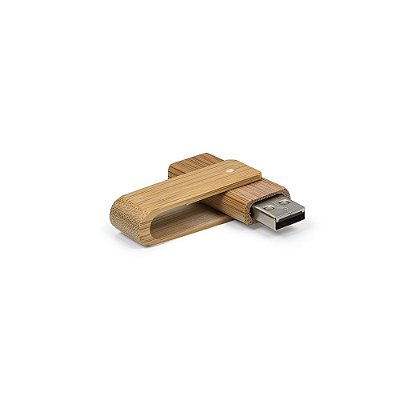 Pen drive de bambu gravação a laser com a marca da sua empresa.Código SK 034-4GB