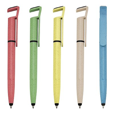 Caneta Fibra de Bambu Touch com Suporte- SK708T