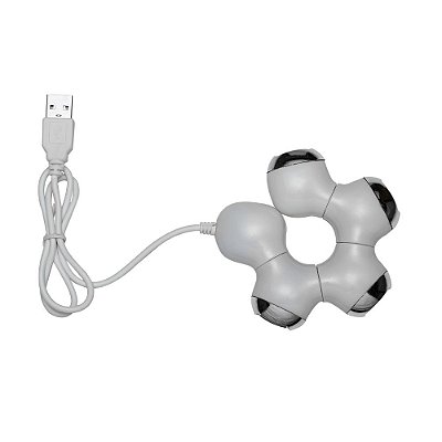 Hub articulável formato estrela com 4 entradas USB 2.0, Cód.SK12171