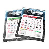 Folhinha Comercial c/ Vareta Metálica e Bloco de Calendário Duplex 250g UV FR 27x36 - 4x0