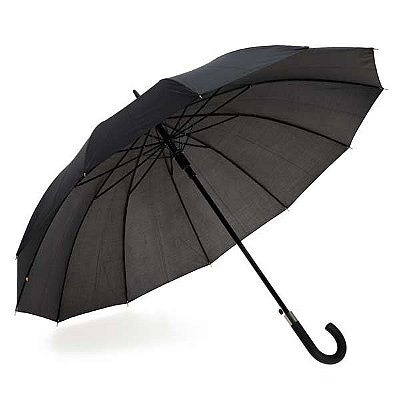 Guarda-chuva de 12 varetas. Poliéster 190T. Pega revestida em borracha. Cód.99126