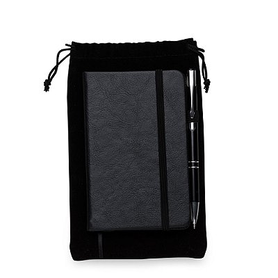 Kit Caderneta tipo Moleskine com Caneta. Cód. SK13385