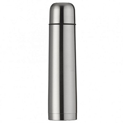 Garrafa térmica 1L em inox,  Acompanha capa protetora de couro sintético. SK04078