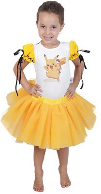 Fantasia Pikachu - body e saia tutu - POKÉMON